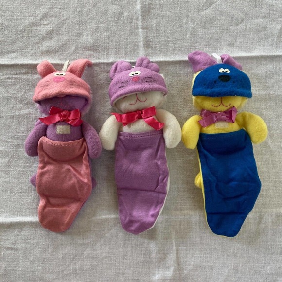 Vtg Lot 3 Pur Purr Tenders Plush Stuffed Toy Sock-ems 1987 Hallmark Burger King - Picture 6 of 8